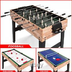 10-in-1 Combo Game Table Set with Billiards, Foosball, Ping Pong, and More