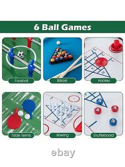 12-In-1 Combo Game Table Set With Foosball Air Hockey Pool Ping Pong Chess Bowling