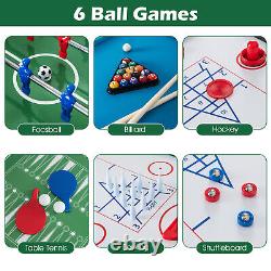 12-In-1 Game Table with Billiards, Foosball, Ping Pong, Hockey, Shuffleboard