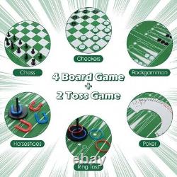 12-in-1 Combo Game Table Set with Foosball Air Hockey Pool Ping Pong Chess Bowling