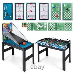 15-in-1 Combo Game Table Set with Hockey Billiard, Ping Pong Bowling Chess