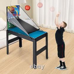 15-in-1 Combo Game Table Set with Hockey Billiard, Ping Pong Bowling Chess