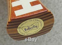 1970's BUTTERFLY SURBEK'H' EUROPEAN CHAMPION HINOKI TABLE TENNIS RACKET MIB