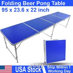 3' Folding Beer Pong Table Desk Portable Aluminum Outdoor Indoor Game Party