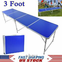 3 Foot Portable Aluminum Alloy Beer Pong Table Desk Folding Outdoor Indoor Party