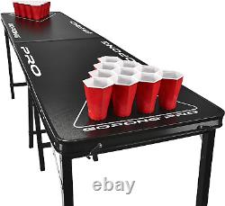 36 Inch Tall 8 Foot Premium Beer Pong Table Folding Portable Party Game Table