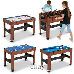 4 In 1 Combo Game Table Foosball Hockey Table Tennis Billiards Built In Storage