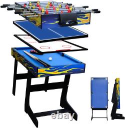 4-In-1 Multi Game Combination Table Set, 48 Mini Foosball, Ping Pong, Pool Tabl