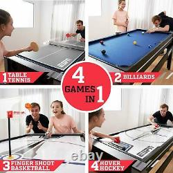 4 In 1 Swivel Combo Table game Hockey Finger Basketball Billiards Table Tennis