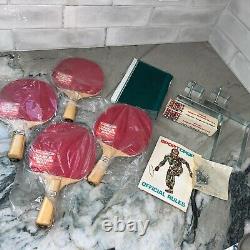 4 Vintage Table Tennis Bat Ping Pong Paddle Official Sportcraft Japan Complete