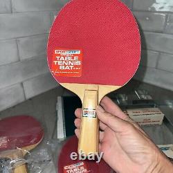 4 Vintage Table Tennis Bat Ping Pong Paddle Official Sportcraft Japan Complete