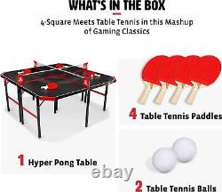 4-Way Table Tennis Hyper Pong All Accessories Included 2 to 4 Players