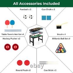 4-in-1 Multi Game Table Pool Billiards Hockey Tennis Foosball Game Playing Table