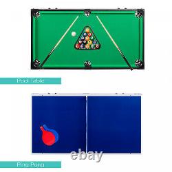 4-in-1 Ping Pong / Table Tennis, Hockey, Billiards, Foosball Table Game Combo