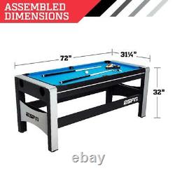4-in-1 Swivel Combo Game Table Hockey Billiards Table Tennis Basketball 72 New