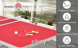 5 FT Portable Tennis Ping Pong Folding Table Kids Adults Game Fun With Accessories