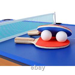 5-in-1 Multi-Game Table Billiards Push Hockey Foosball Ping Pong & Basketball