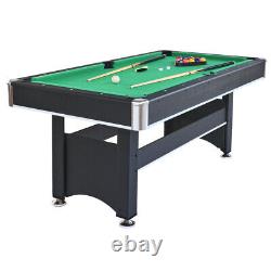 6-ft Pool Table with Table Tennis Top Black with Green Felt