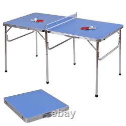 60 Portable Table Tennis Ping Pong Folding Table withAccessories Indoor Game