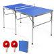 60 Portable Table Tennis Ping Pong Folding Table Withaccessories Indoor Game New