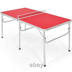 60 Portable Table Tennis Ping Pong Folding Table withAccessories Indoor Game Red