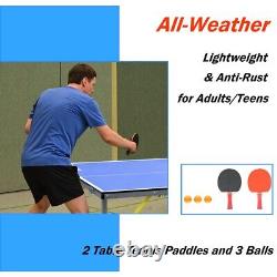 6FT Mid-Size Table Tennis Table Foldable & Portable Ping Pong Table Set