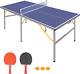 6ft Mid-size Table Tennis Table Foldable & Portable Ping Pong Table Set For Indo