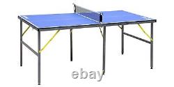 6ft Foldable Ping Pong Table Portable Mid-Size Table Tennis Game Table Set