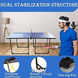 6ft Mid-Size Foldable Ping Pong Table Set for Indoor & Outdoor Games