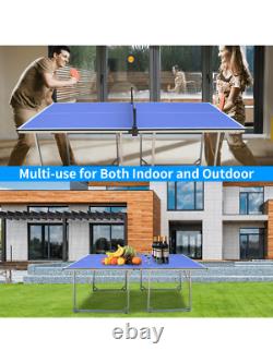 6ft Mid-Size Table For Indoor & Outdoor Games With Net, 2 Table Tennis Paddles