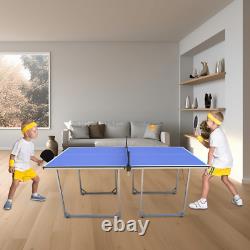 6ft Mid-Size Table For Indoor & Outdoor Games With Net, 2 Table Tennis Paddles