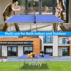 6ft Mid-Size Table For Indoor & Outdoor Games With Net, 2 Table Tennis Paddles