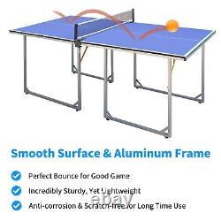 6ft Mid-Size Table Tennis Table Foldable & Portable Ping Pong Table Set