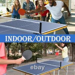 6ft Mid-Size Table Tennis Table Foldable & Portable, Ping Pong Table Set for I