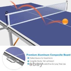 6ft Mid-Size Table Tennis Table MDF Ping Pong Table Set with Net Heavy Duty A