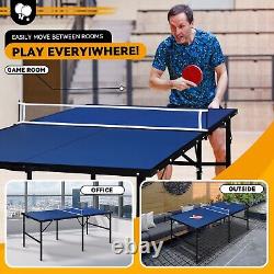 6x3ft Mid-Size Ping Pong Table Portable Table Tennis Table Adjustable Feet