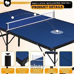 6x3ft Mid-Size Ping Pong Table Portable Table Tennis Table Adjustable Feet