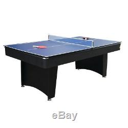7 Ft Pool Table Game Room Billiards WithTable Tennis Top All Accessories Included