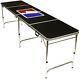 8' Folding Beer Pong Table With Bottle Opener, Ball Rack And 6 Pong Balls