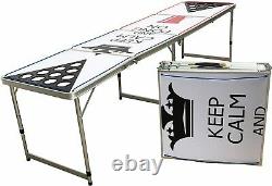 8 Foot Beer Pong Table Aluminum Portable Folding Party Game Tailgate Pong On