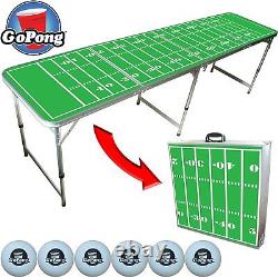 8 Foot Portable Beer Pong / Tailgate Tables Black, Football, American Fl
