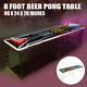 8-foot Pro Beer Pong Table Cup Holes Party With Rgb Led Strip Pong Splash Foldable