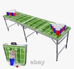 8-Foot Professional Beer Pong Table/Tailgate Table/Picnic Table Football Field