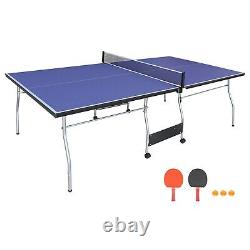 8ft Mid-Size Table Tennis Table Foldable & Portable Ping Pong Indoor & Outdoor