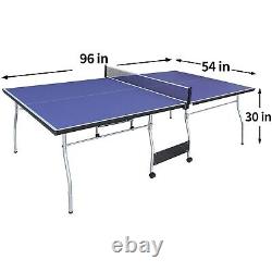 8ft Mid-Size Table Tennis Table Foldable & Portable Ping Pong Indoor & Outdoor