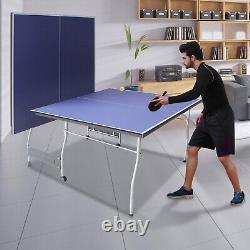 8ft Mid-Size Table Tennis Table Foldable & Portable Ping Pong Indoor & Outdoor