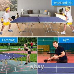 8ft Mid-Size Table Tennis Table Foldable & Portable Ping Pong Table