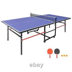 8ft Mid-Size Table Tennis Table Foldable & Portable Ping Pong Table Set for I