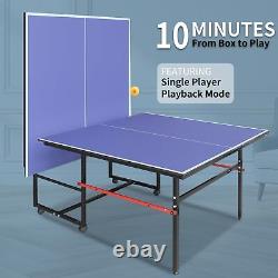 8ft Mid-Size Table Tennis Table Foldable & Portable Ping Pong Table Set for I