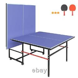 8ft Mid-Size Table Tennis Table Foldable & Portable Ping Pong Table Set for I